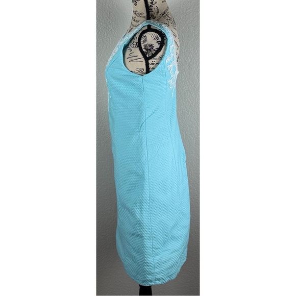 Lilly Pulitzer - Women's Gabby Shift Dress with Coral Detail Blue, size 2 - Picture 4 of 15